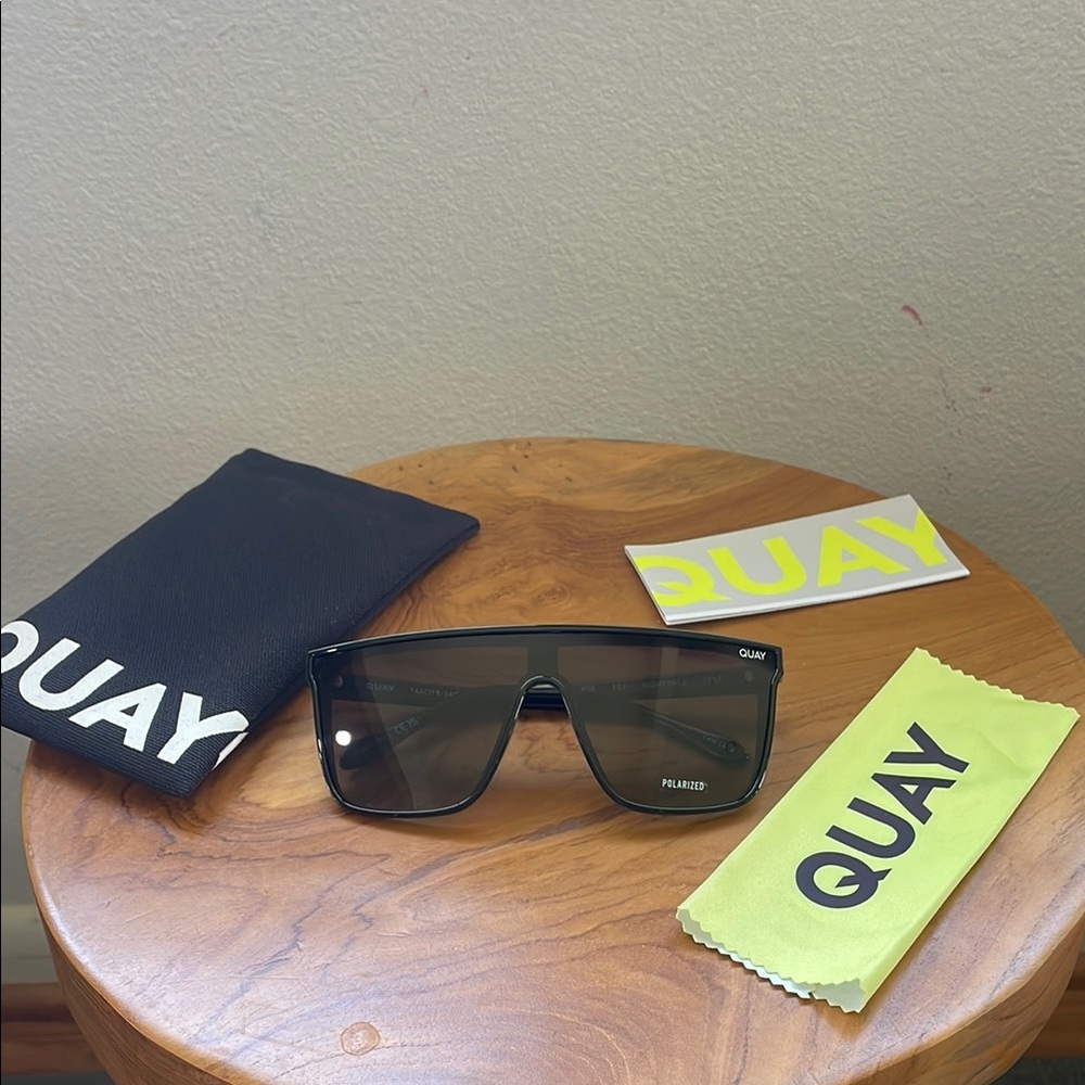 Quay Australia Black Sunglasses with Gold Accents